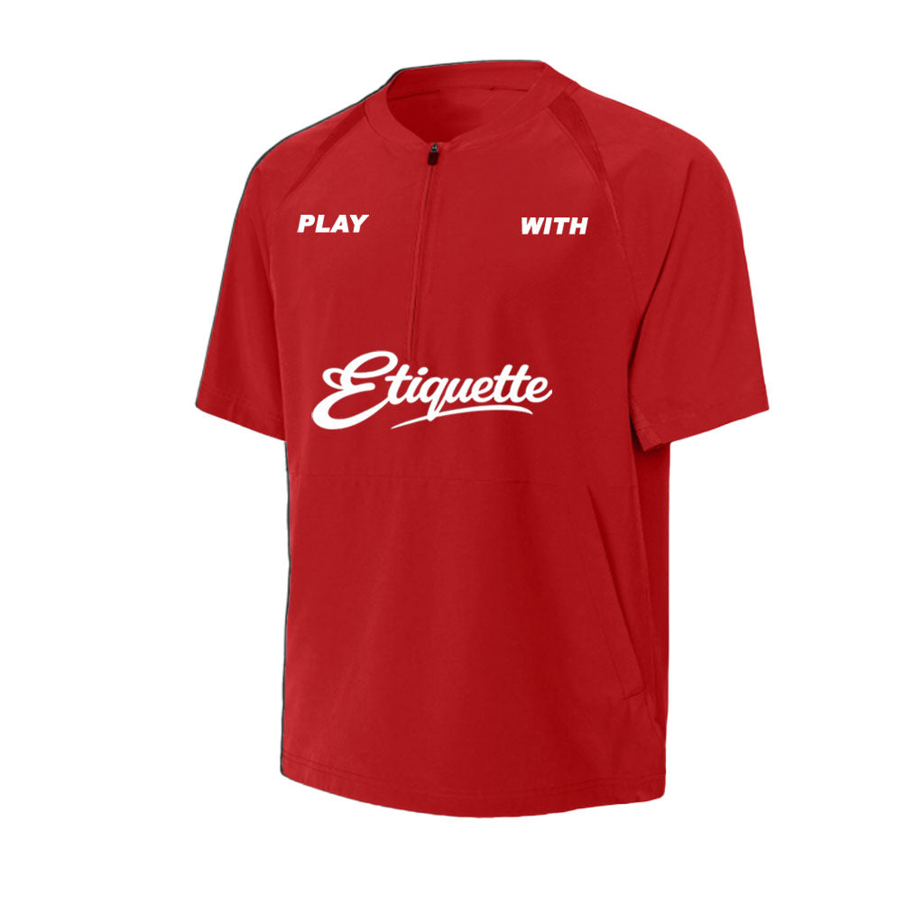 Play with Etiquette- 1/2 Zip Jacket (red)